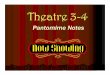 Theatre 3-4 pantomime[1].ppt · 2016. 9. 15. · Villain enters SL (hell) Protagonist enters SR (heaven) Slapstick in Pantomime Slapstick Comic chases and "business" that emerged