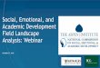 Social, Emotional, and Academic Development Field Landscape...Oct 02, 2018  · 3 2018 . Context and plan for today's discussion This Landscape Analysis was conducted from April-July