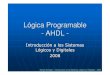 Lógica Programable - AHDL · Dando “OK” se ingresan y aparecerán luego en el gráfico. Gráfico de ventana para simulación del hardware sintetizado. Lógica Programable 
