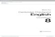 Cambridge Checkpoint English · PDF file 2013. 5. 20. · The Cambridge Checkpoint English course covers the Cambridge Secondary 1 English framework and is divided into three stages: