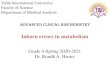 Advanced Clnical Biochemistry - TIU - Lecture Notes 2021. 3. 17.¢  Advanced Clnical Biochemistry Inborn
