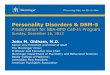 Personality Disorders & DSM-5 - Borderline Personality Disorder
