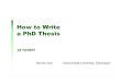 How To Write a PhD Thesis - Free University of Bozen  Bolzano