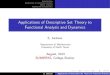 Applications of Descriptive Set Theory to Functional Analysis and