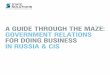 A GUIDE THROUGH THE MAZE: GOVERNMENT RELATIONS FOR DOING BUSINESS