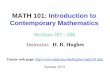 MATH 113: Introduction to Contemporary Mathematicslagrange.math.siu.edu/hughes/13jun10.pdf · 2013. 6. 10. · Introduction to Contemporary Mathematics (Custom Edition, Pearson 2012)