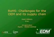 RoHS: Challenges for the OEM and its supply chain - cEDM · NiSn, SnAgCu, Ag, AgPd,… –Anti-whiskering treatment and testing –Exemption 23 for fine-pitch components: SnPb –