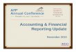 Accounting & Financial Reporting UpdateReporting Update
