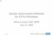 Quality Improvement Methods for Fit For Residents