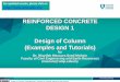 REINFORCED CONCRETE DESIGN 1 Design of Column (Examples 