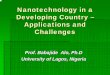 Nanotechnology in a Developing Country – Applications and 