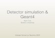 Detector simulation & Geant4