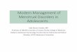 Modern Management of Menstrual Disorders in Adolescents