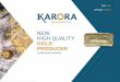 NEW, HIGH QUALITY GOLD PRODUCER