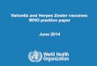 Varicella and Herpes Zoster vaccines: WHO position paper 