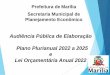 Audiência Pública de Elaboração Plano Plurianual 2022 a 