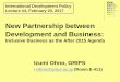 New Partnership between Development and Business