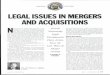 LEGAL ISSUES IN MERGERS AND ACQUISITIONS N