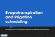 Evapotranspiration and irrigation scheduling