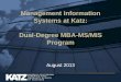 Management Information Systems at Katz: Dual-Degree MBA-MS 