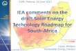 IEA comments on the draft Solar Energy Technology Roadmap 