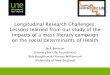 Longitudinal Research Challenges: Lessons learned from our