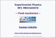 Experimental Physics EP1 MECHANICS – Fluid mechanics