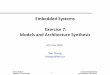 Embedded Systems Exercise 7: Models and Architecture …