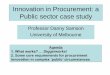 Innovation in Procurement: a Public sector case study
