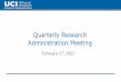 Quarterly Research Administration Meeting