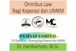 Omnibus Law Bagi Koperasi dan UMKM - Hardiwinoto