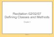 Chapter 4 Defining Classes and Methods
