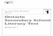BOOKLET Sample Test Booklet 2012 Ontario Secondary …