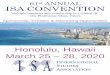 61st ANNUAL ISA CONVENTION - ISA: The International 