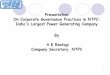 Presentation On Corporate Governance Practices in NTPC 
