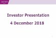 Investor Presentation 4 December 2018 - .NET Framework