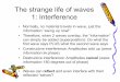 The strange life of waves 1: Interference
