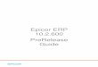 Epicor ERP 10.2.600 PreRelease Guide - ComTec Solutions