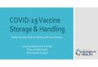 COVID-19 Vaccine Storage & Handling