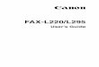 FAX L220 L295 UG ENG - Canon Europe