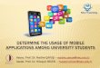 Determine the Usage of Mobile Applications among 