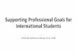 Supporting Professional Goals for International Students