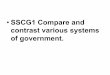 SSCG1 Compare and contrast various systems of government