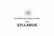 EXAMINATION REGULATIONS AND SYLLABUS