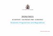 Academic Programmes and Regulations - Planning