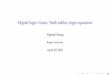 Digital logic: Gates, Truth tables, logic equations