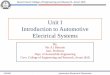 Unit I Introduction to Automotive Electrical Systems