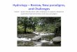 Hydrology – Review, New paradigms, and Challenges
