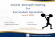 CCCCO Strength Training for Curriculum Specialists
