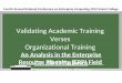 Validating Academic Training Verses Organizational Training